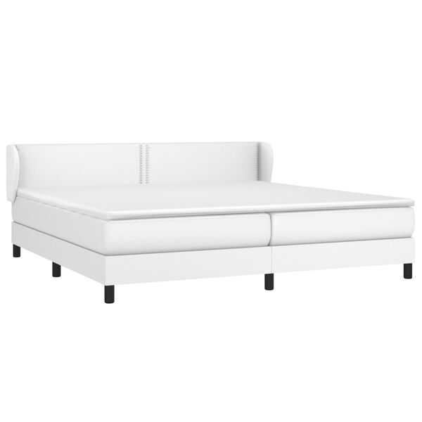 vidaXL Boxspring posteľ s matracom biela 200x200 cm umelá koža
