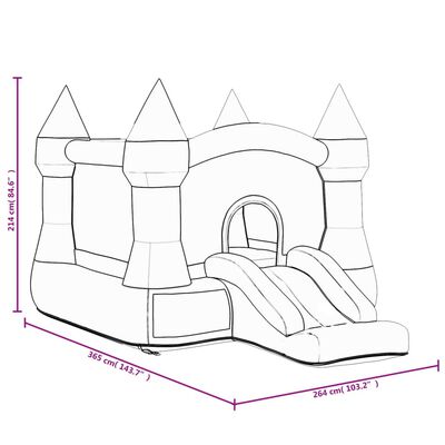 Happy Hop Skákací hrad so šmykľavkou 264x365x214 cm