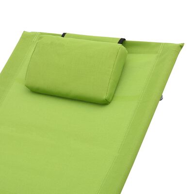 vidaXL Záhradné ležadlo s vankúšom, zelené, textilén