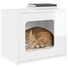 vidaXL Mačka Dom Leskl&aacute; biela 51 x 30 x 42,5 cm Kompozitn&eacute; drevo