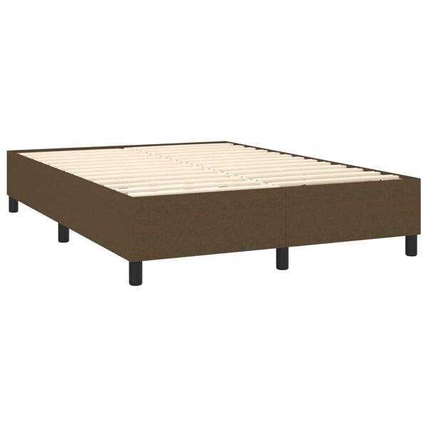 vidaXL Boxspring posteľ s matracom tmavohned&aacute; 140x190 cm l&aacute;tka