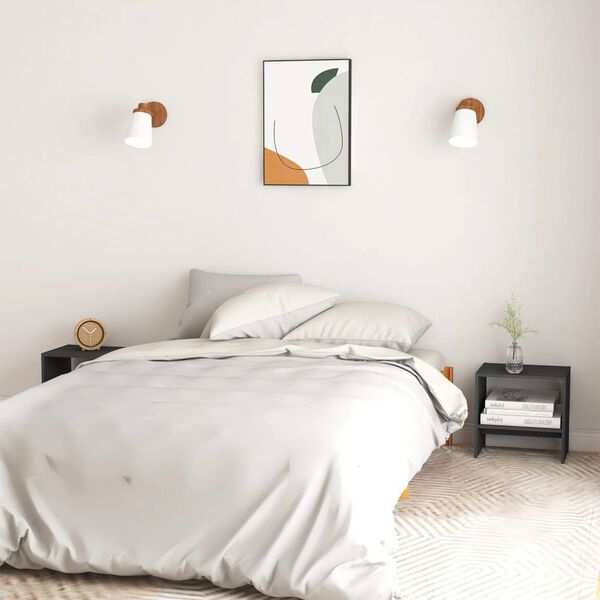 vidaXL Nočné stolíky 2 ks sivé 40x30,5x40 cm borovicový masív