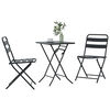 vidaXL Z&aacute;hradn&yacute; bistro set 3 pcs Antracit Oceľ