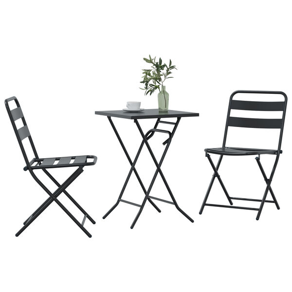vidaXL Z&aacute;hradn&yacute; bistro set 3 pcs Antracit Oceľ