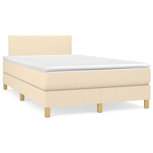 vidaXL Boxspring posteľ s matracom kr&eacute;mov&aacute; 120x190 cm l&aacute;tka