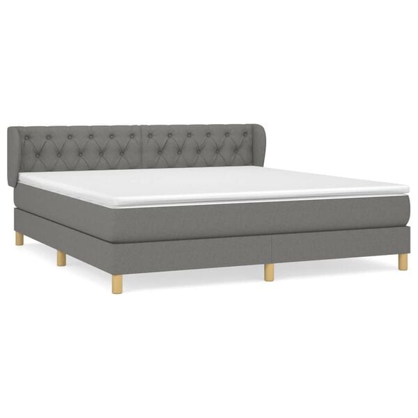 vidaXL Boxspring posteľ s matracom tmavosiv&aacute; 160x200 cm l&aacute;tka