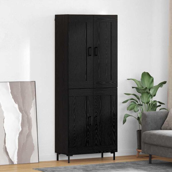 vidaXL Highboard 2 pcs Čierny dub Kompozitn&eacute; drevo