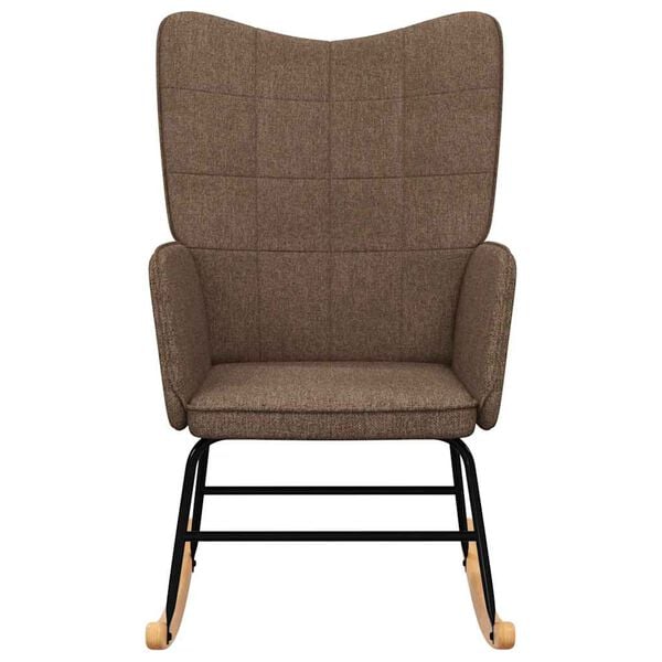 vidaXL Hojdacie kreslo, hnedé, látka