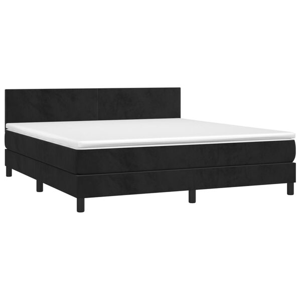 vidaXL Posteľn&yacute; r&aacute;m boxspring s matracom čierny 160x200 cm zamat