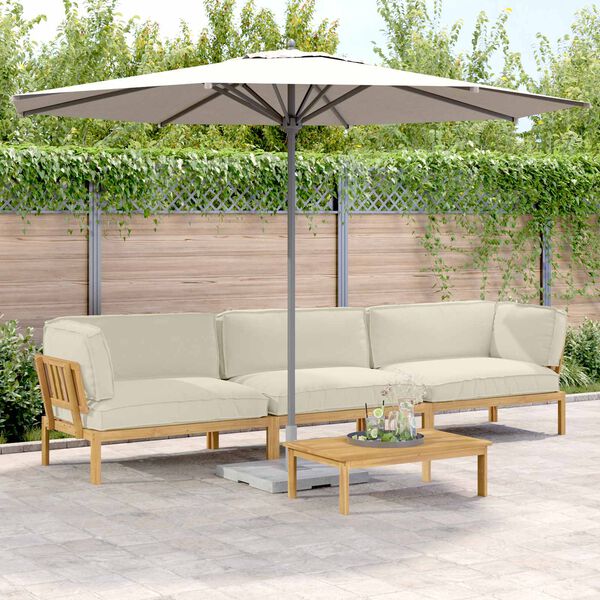 vidaXL Sada pohoviek s vank&uacute;&scaron;om 4 pcs Kr&eacute;mov&aacute; Pevn&eacute; ak&aacute;ciov&eacute; drevo