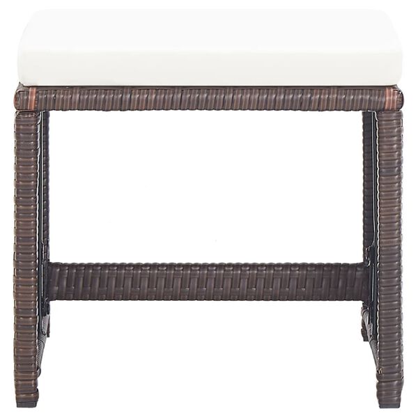 vidaXL Záhradné stoličky 4 ks so sedákmi polyratanové hnedé