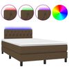 vidaXL Boxspring posteľ s matracom a LED tmavohned&aacute; 120x190 cm l&aacute;tka