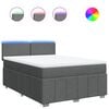 vidaXL Boxspring posteľ s matracom tmavosiv&aacute; 140x190 cm l&aacute;tka
