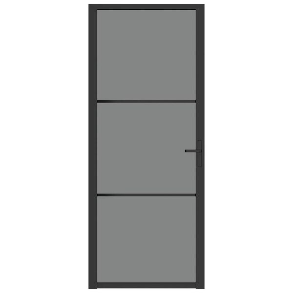 vidaXL Vn&uacute;torn&eacute; dvere 83x201,5 cm čierne ESG sklo a hlin&iacute;k