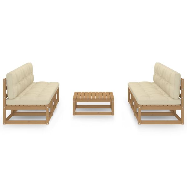 vidaXL 7-dielna z&aacute;hradn&aacute; s&uacute;prava s podložkami, borovicov&yacute; mas&iacute;v