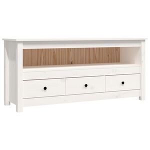 vidaXL TV skrinka biela 114x35x52 cm mas&iacute;vna borovica