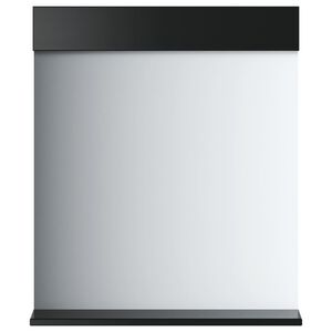 vidaXL K&uacute;peľňov&eacute; zrkadlo s poličkou BERG crne 60x12x70 cm mas&iacute;v