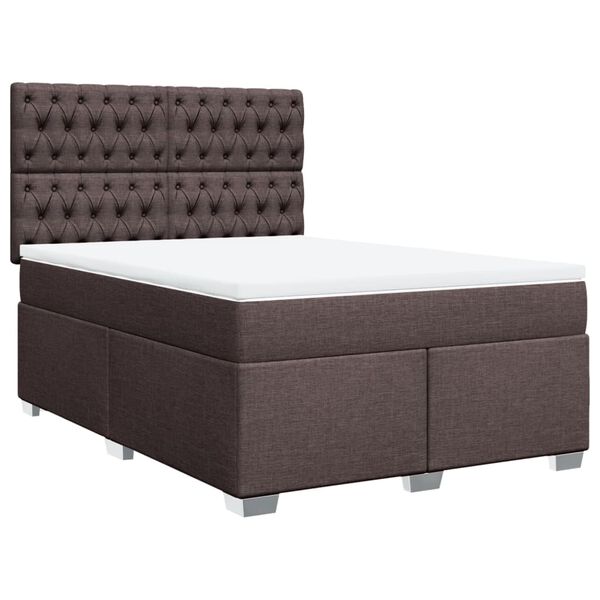 vidaXL Boxspring posteľ s matracom tmavohned&aacute; 160x200 cm l&aacute;tka