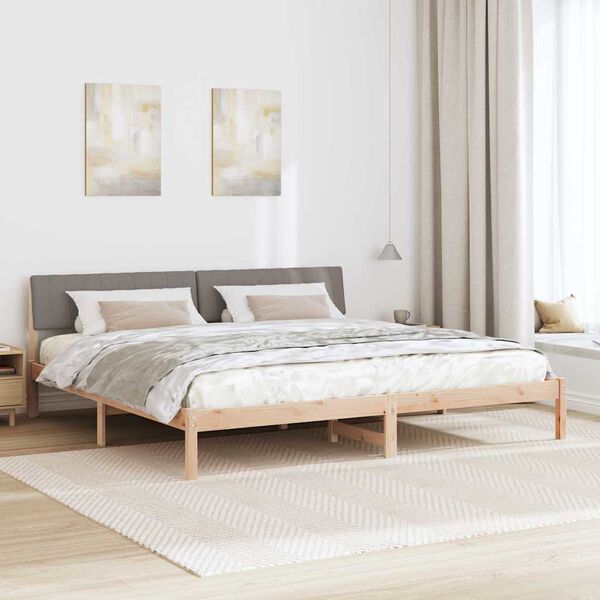 vidaXL R&aacute;m postele Hned&aacute; a taupe 160 x 200 cm Borovicov&yacute; mas&iacute;v