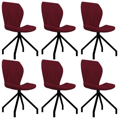 vidaXL Jedálenské stoličky 6 ks vínovo-červené umelá koža