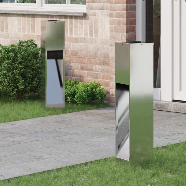 vidaXL Sol&aacute;rna LED chodn&iacute;kov&aacute; lampa 2 pcs Strieborn&aacute; Zinkovan&yacute;