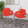 vidaXL Otočn&eacute; jed&aacute;lensk&eacute; stoličky 2 ks červen&eacute; umel&aacute; koža