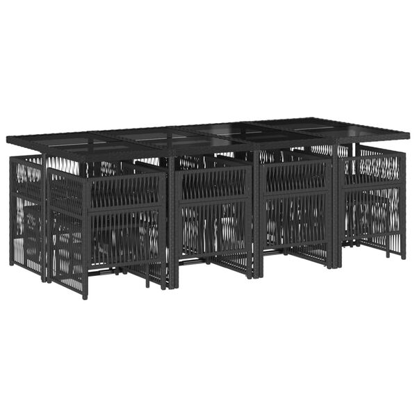 vidaXL 13-dielna z&aacute;hr. jed&aacute;lensk&aacute; s&uacute;prava s vank&uacute;&scaron;mi čierna polyratan