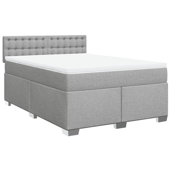 vidaXL Boxspring posteľ s matracom bledosivý 140x190 cm látka