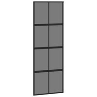 vidaXL Posuvné dvere čierne 76x205 cm tvrdené sklo a hliník
