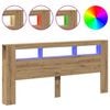 vidaXL Čelo s LED dub artisan 220x18,5x103,5 cm kompozitn&eacute; drevo