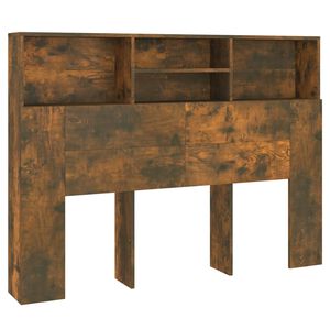 vidaXL Čelo postele so skrinkou dymov&yacute; dub 140x19x103,5 cm