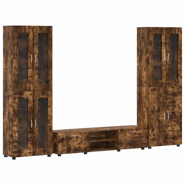 vidaXL Zostava TV skriniek FLORIN Dymov&aacute; dub Kompozitn&eacute; drevo