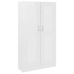 vidaXL Knižnica, leskl&aacute; biela 82,5x30,5x150 cm, kompozitn&eacute; drevo