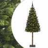 vidaXL Umel&yacute; vianočn&yacute; stromček s guľami 180 cm 300 LED Tepl&aacute; biela