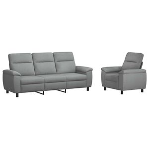 vidaXL Sada pohoviek 2 pcs Svetlosiv&aacute; L&aacute;tka