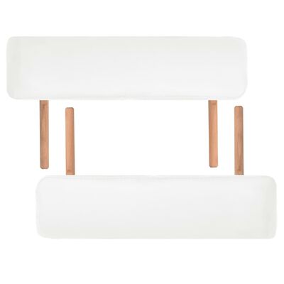 vidaXL Skladací masážny stôl, 2 zóny, 10 cm hrubý, biely
