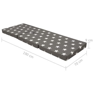vidaXL Skladací trojdielny molitanový matrac 190x70x9 cm sivý