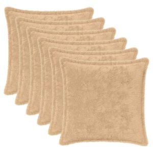 vidaXL Poťah na podložku 6 ks HOUTEN Kr&eacute;mov&aacute; 30 x 30 cm Umel&aacute; kr&aacute;ličia