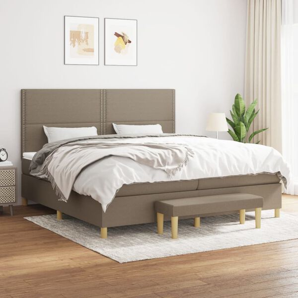 vidaXL Boxspring posteľ s matracom sivohned&yacute; 200x200 cm l&aacute;tka
