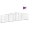 vidaXL Obl&uacute;kov&eacute; gabionov&eacute; ko&scaron;e 9 ks 400x30x80/100cm pozinkovan&eacute; železo