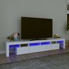 vidaXL TV skrinka s LED svetlami biela 230x36,5x40 cm