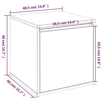 vidaXL Box so zásuvkou, biely 40,5x40x40 cm, kompozitné drevo