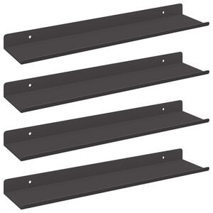 vidaXL Z&aacute;vesn&aacute; polica N&aacute;stenn&yacute; 4 pcs Čierny 40 x 8,5 x 2,5 cm Oceľ