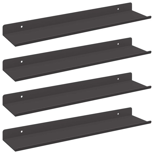 vidaXL Z&aacute;vesn&aacute; polica N&aacute;stenn&yacute; 4 pcs Čierny 40 x 9 x 2,5 cm Oceľ