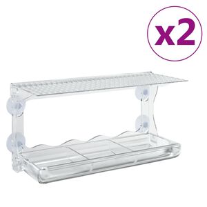 vidaXL Kŕmidl&aacute; pre vt&aacute;ky na okno 2 ks akrylov&eacute; 30x12x15 cm