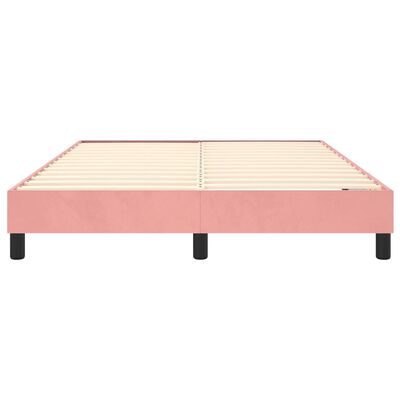 vidaXL Rám na boxspring posteľ ružový 140x190 cm zamat