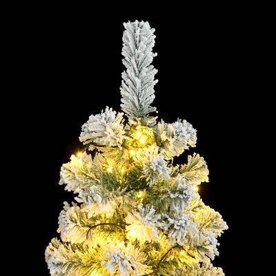 vidaXL Umelý výklopný vianočný stromček 150 LED a vločky snehu 150 cm