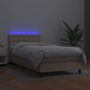 vidaXL Boxspring posteľ matrac a LED kapučínová 80x200cm umelá koža