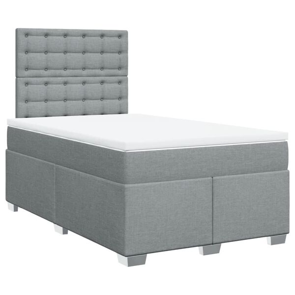 vidaXL Boxspring posteľ s matracom bledosiv&aacute; 120x190 cm l&aacute;tka