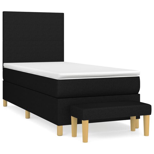 vidaXL Boxspring posteľ s matracom čierna 100x200 cm l&aacute;tka